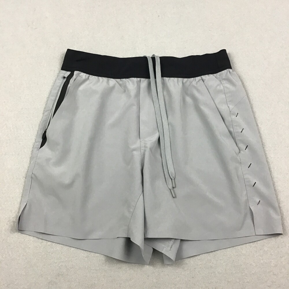 Ten Thousand Shorts Men Small Gray Solid Running Training Stretch Pockets S